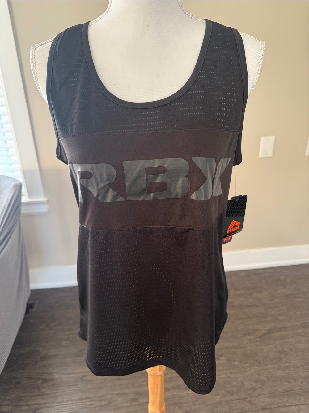 RBX Black Athletic Mesh Tank Top